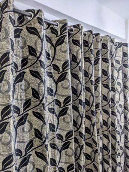 FANCY VELVET JACQUARD CURTAIN 2PCS
