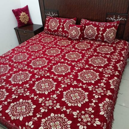 Velvet Jacquard Bedsheet (4 Pcs) Sets