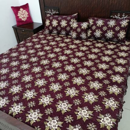 Velvet Jacquard Bedsheet 4Pcs Set