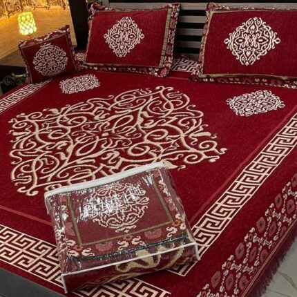 Velvet Jacquard Bedsheet(4 Pcs SeT)