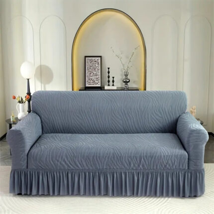 Velvet Stuff Zebra Style Sofa Cover - Gray