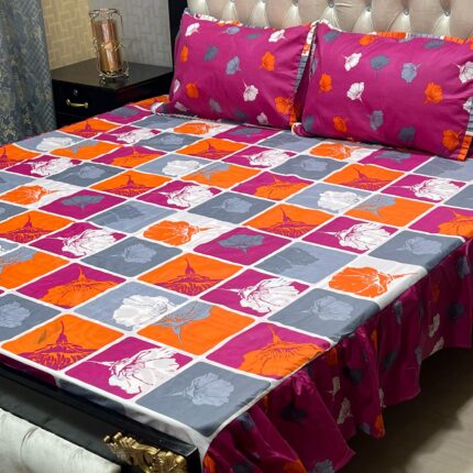 Frill King Size Bed Sheet Set 021