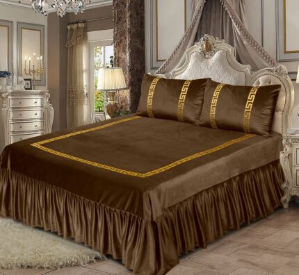 3 Pcs velvet Bedsheet Set VFR 07