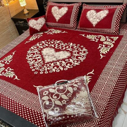4Pc Velvet Jaquard Bedsheet VJD 067