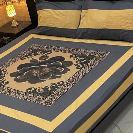 Digital gold panel bedsheet DGT0743